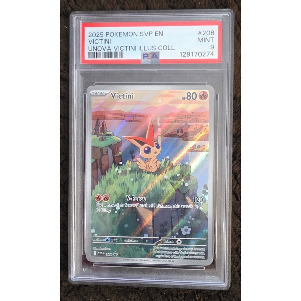 Pokemon Trading Card Victini PSA 9 Mint Multi Excellent SVP 208